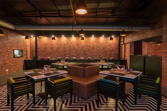 Trella Interior dining Rooftop restaurant Architecture Photography Chennai India Jayaraman Photography